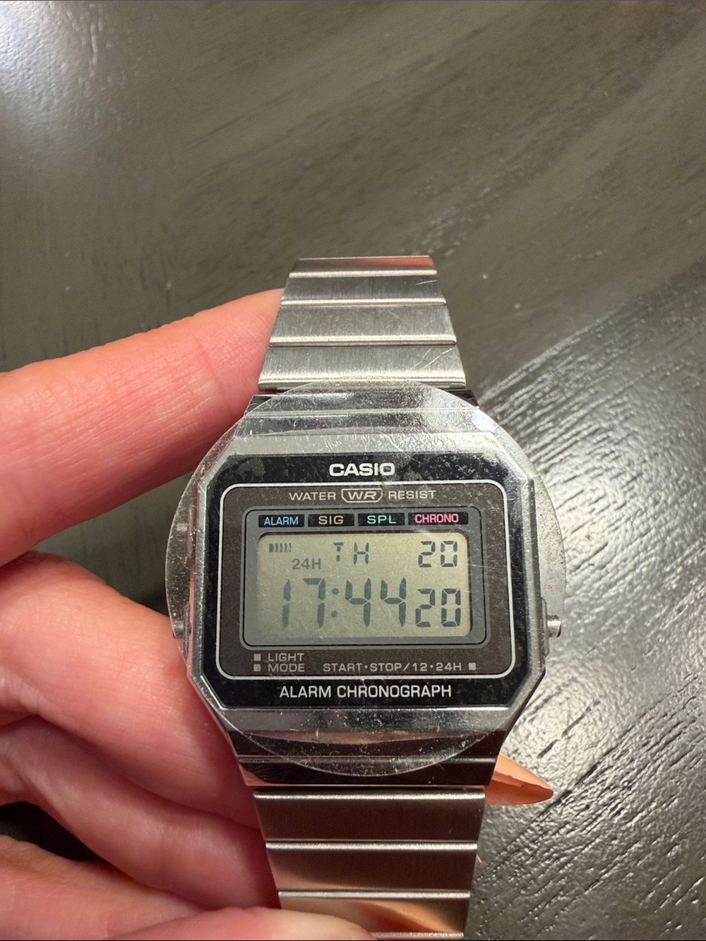 Casio Silver Digital Alarm Chronograph Watch - Metal Bracelet